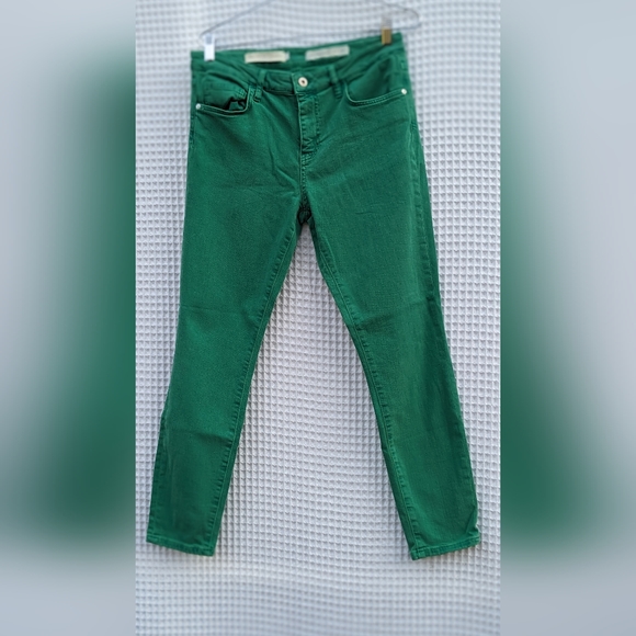 ANTHRO Pilcro & Letterpress Women's Kelly Green Mid-rise Skinny Jeans Size 30 - Picture 5 of 7